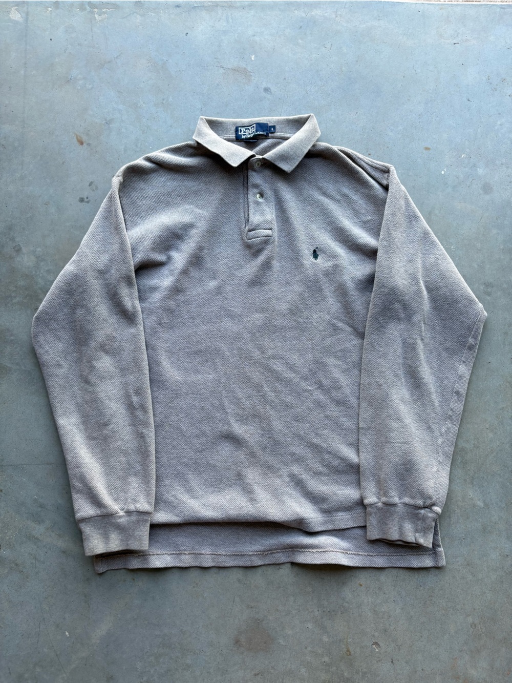 Polo by Ralph Lauren Men's Long Sleeve Polo - Light Gray